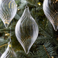 Swirled Glass Teardrop Baubles (Set of 4)