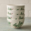 Tannenbaum Holly Stoneware Cereal Bowls
