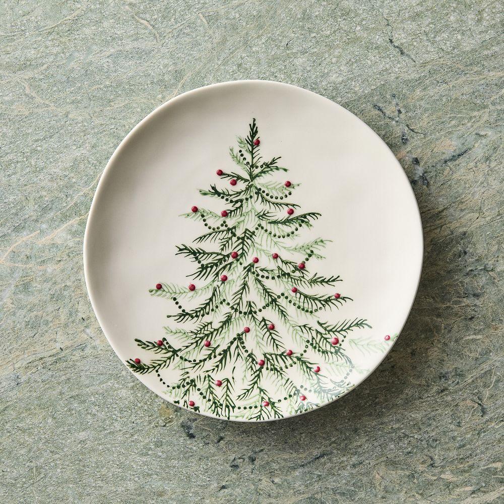 Tannenbaum Holly Stoneware Salad Plates
