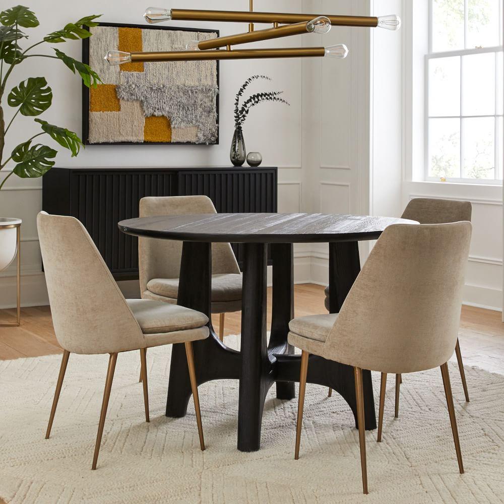 Tanner Solid Wood Round Dining Table (112 cm)