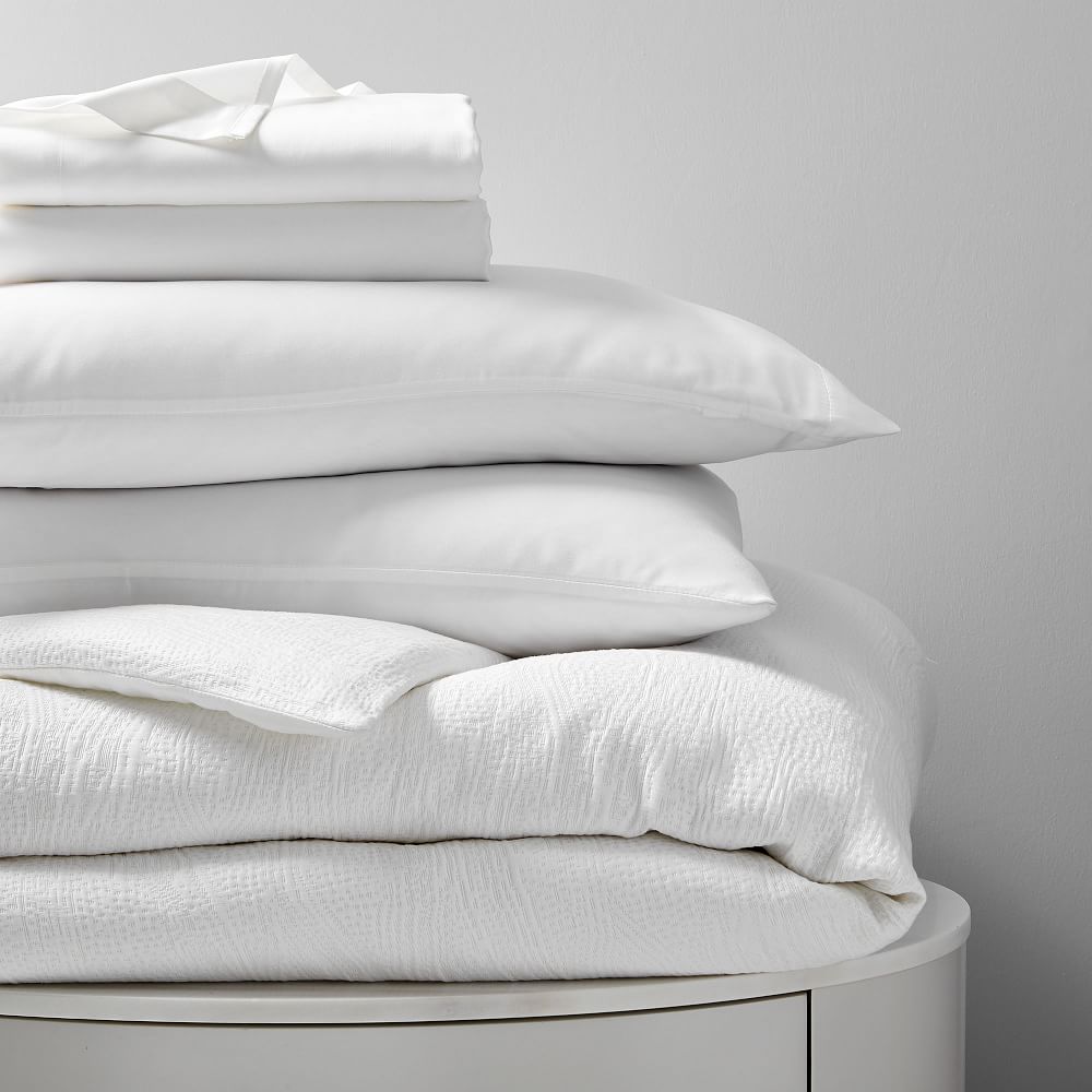 TENCEL™ Starter Bed Linen Set - White Matelasse/White