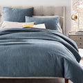 TENCEL™ Cotton Matelasse Duvet Cover & Pillowcases - Stormy Blue
