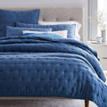 TENCEL™ Crescent Stitch Bedspread & Pillowcases - Light Indigo