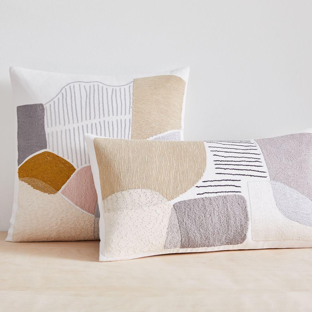 Textural Overlapping Shapes Cushion Cover