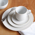 Textured Dinner Plates - White (Lines)