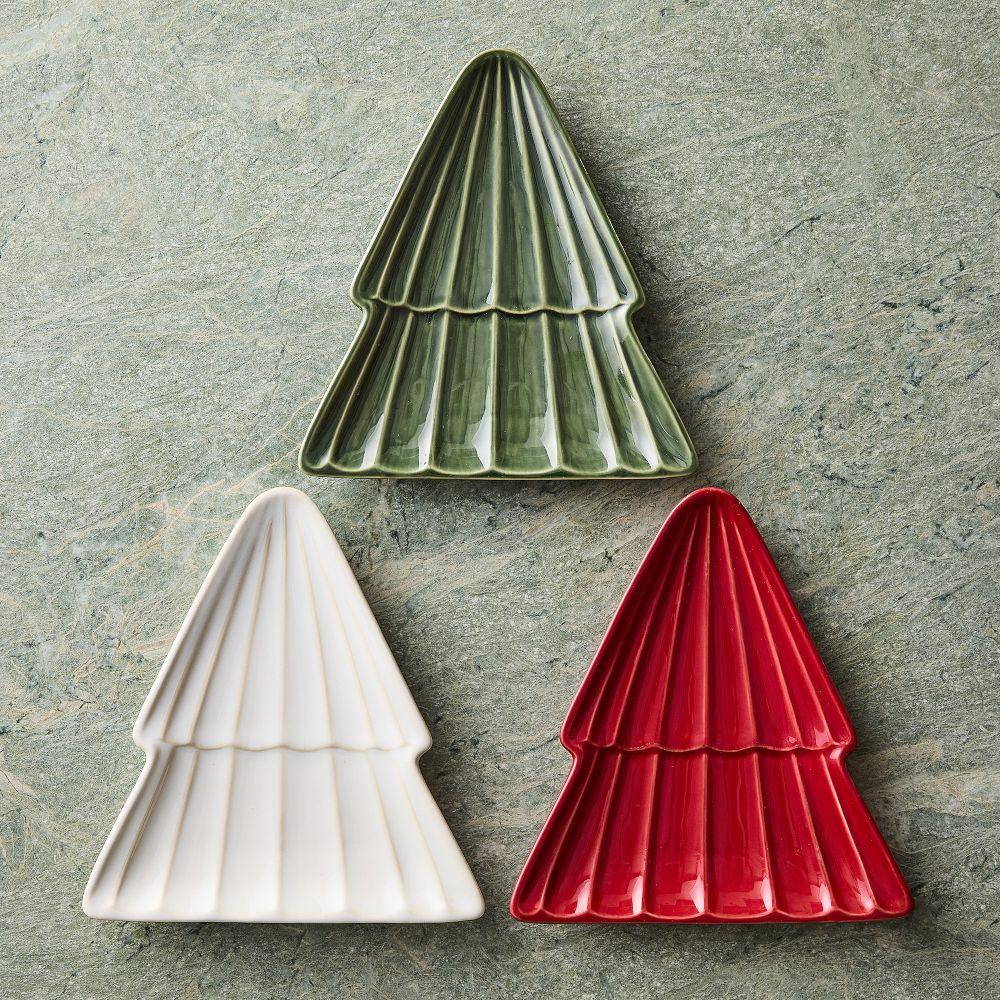 Textured Stoneware Tree Appetizer Plates