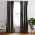 Worn Velvet Blackout Curtain - Metal