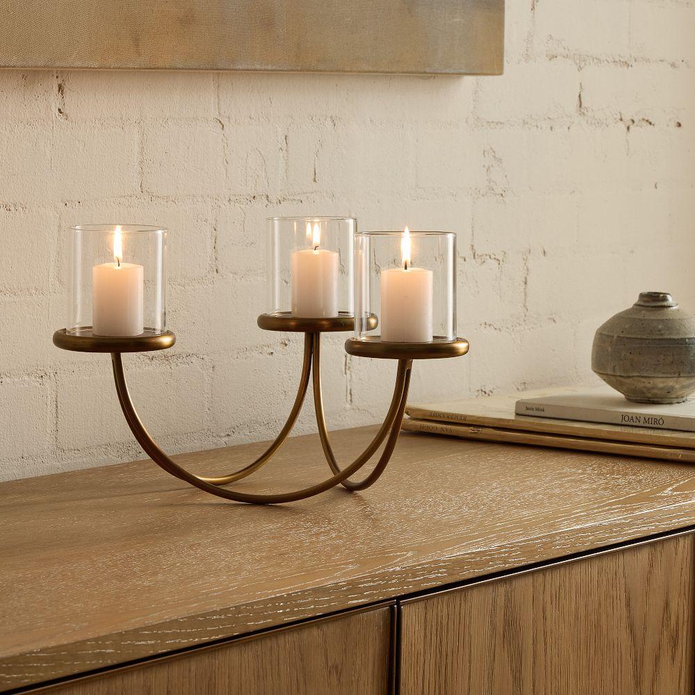 Curved Metal Votive Centrepiece