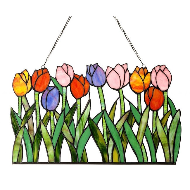 Chloe Tiffany Style Tulip Design Window Panel