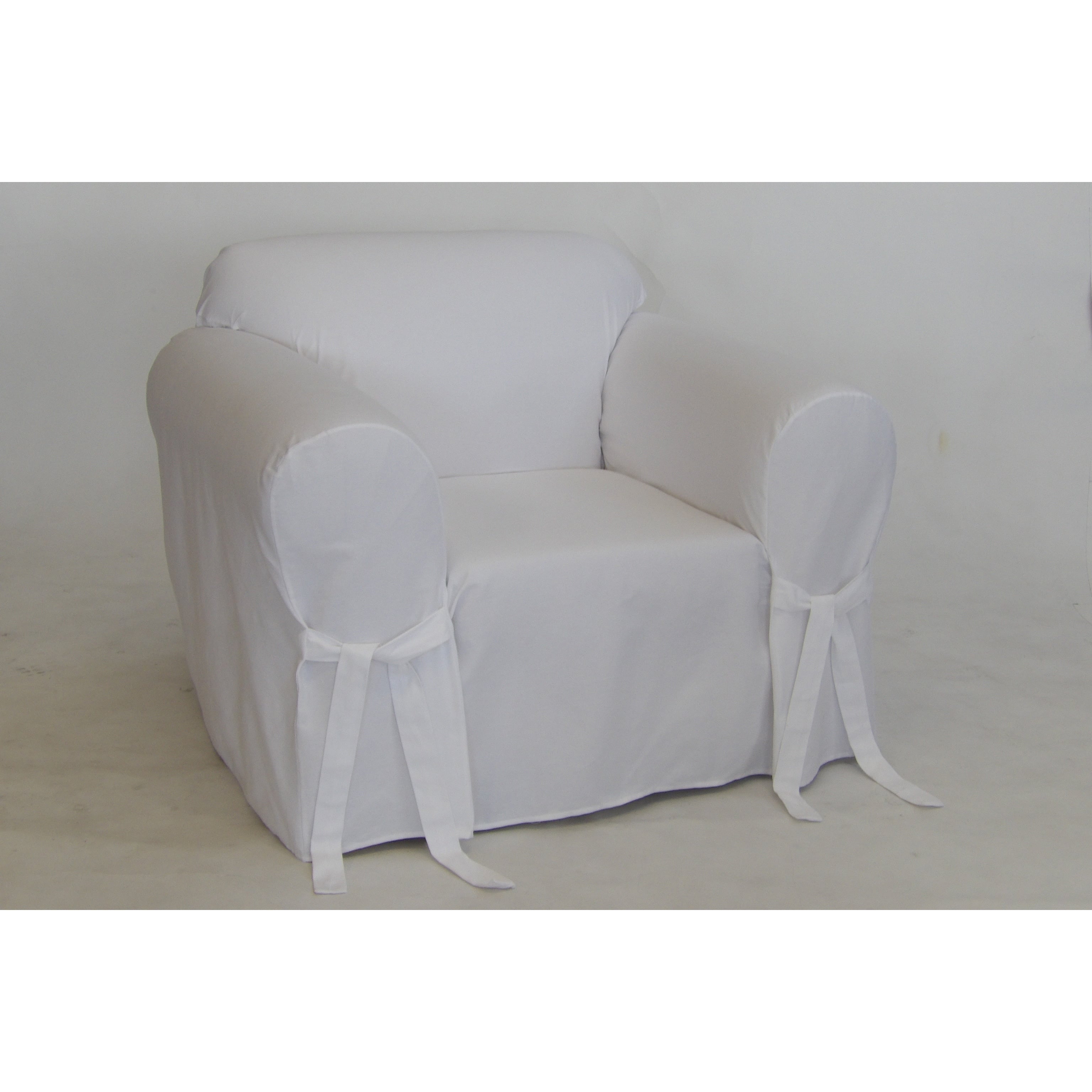 Classic Slipcovers White Twill Slipcover Chair