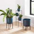 Two-Tone Metal Planter and Stand