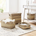 Two-Tone Metallic Woven Baskets