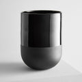 Two-Toned Black Glass Candles - Cedarwood Moss