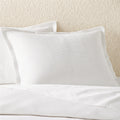 Valencea Organic Cotton Ribbed White Full/Queen Duvet Cover