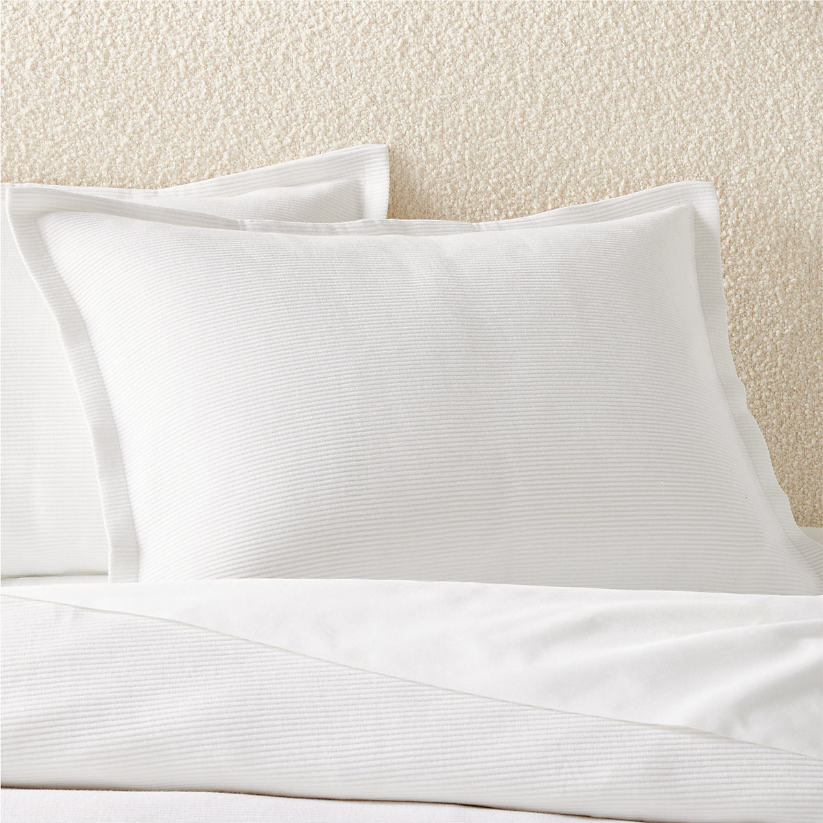 Valencea Organic Cotton Ribbed White Full/Queen Duvet Cover