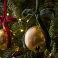 Velvet Ribbon and Metal Bell Baubles