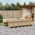 Vidaxl 13 Piece Patio Dining Set With Cushions Beige Poly Rattan 129.9 X 41.7 X 28.7