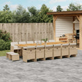 Vidaxl 17 Piece Garden Dining Set With Cushions Beige Poly Rattan 330 X 106 X 73 Cm