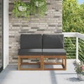 Vidaxl 2 Piece Outdoor Middle Sofa Solid Acacia Wood