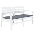 Vidaxl 2 Seater Garden Bench With Cushions 52.4 Plastic Bench