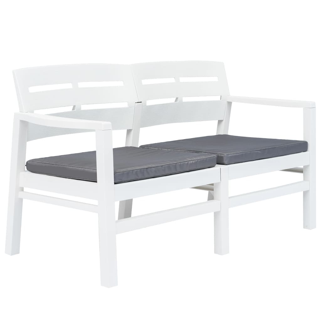 Vidaxl 2 Seater Garden Bench With Cushions 52.4 Plastic Bench