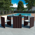 Vidaxl Outdoor Dining Set Seven Pieces Poly Rattan Brown