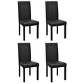 Vidaxl 4 Modern Artificial Leather Wooden Dining Chair Black