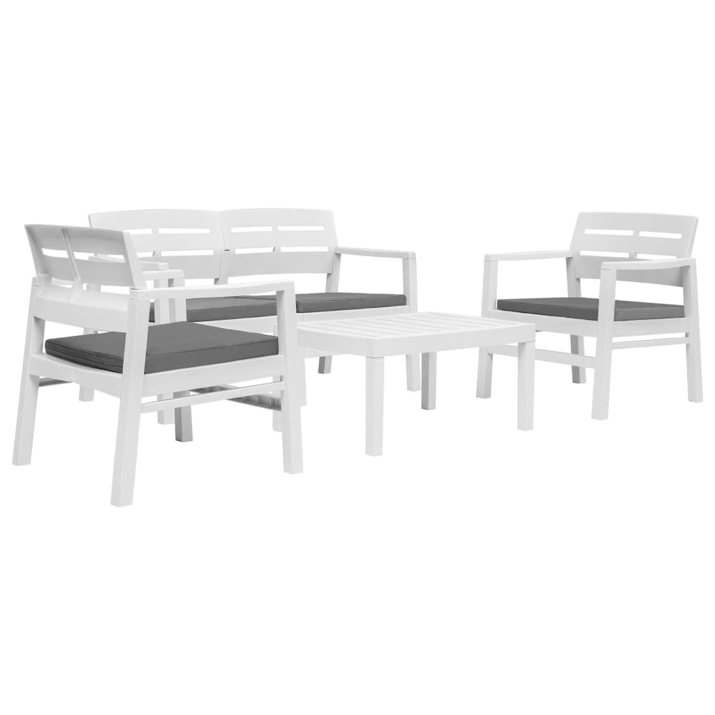 Vidaxl 4 Piece Outdoor Lounge Set Plastic Garden Dining Set