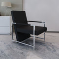 Vidaxl Artificial Leather Cube Relax Armchair Black With Chrome Feet