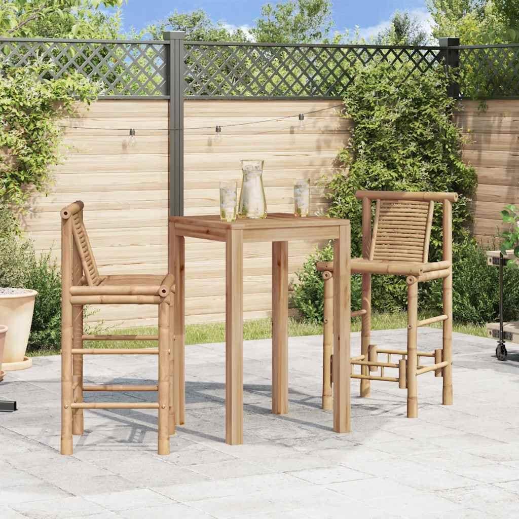 Vidaxl Bar Stools 2 Pcs Bamboo