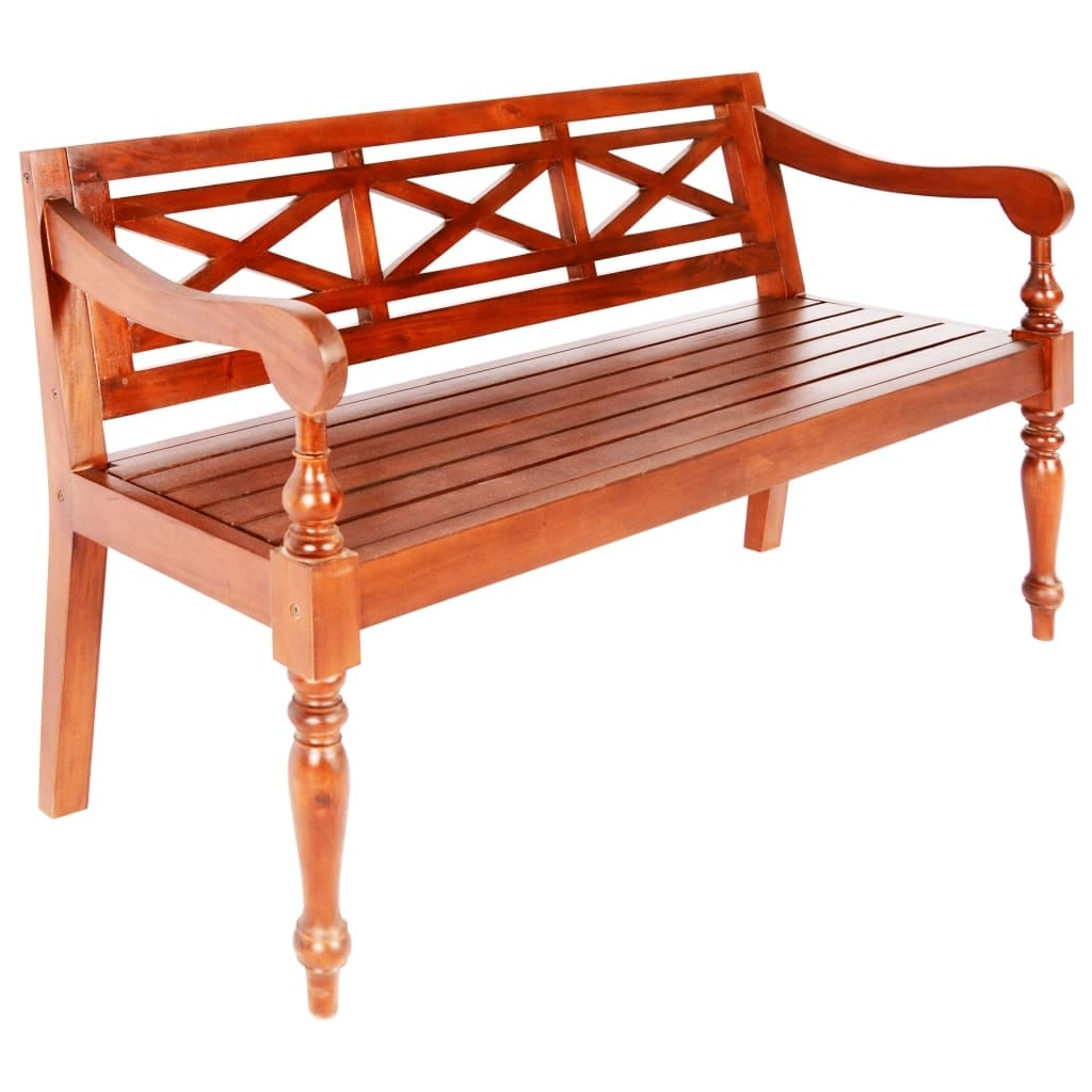 Vidaxl Batavia Bench 53.5 Solid Mahogany Wood Dark Brown