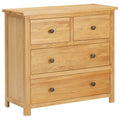 Vidaxl Chest Of Drawers 31.5 X13.8 X29.5 Solid Oak Wood.