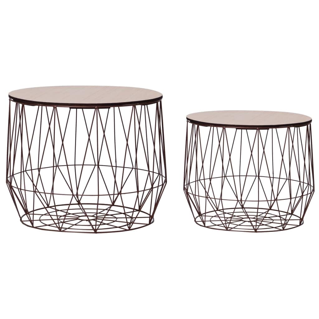 Vidaxl Coffee Table 2 Pcs Copper