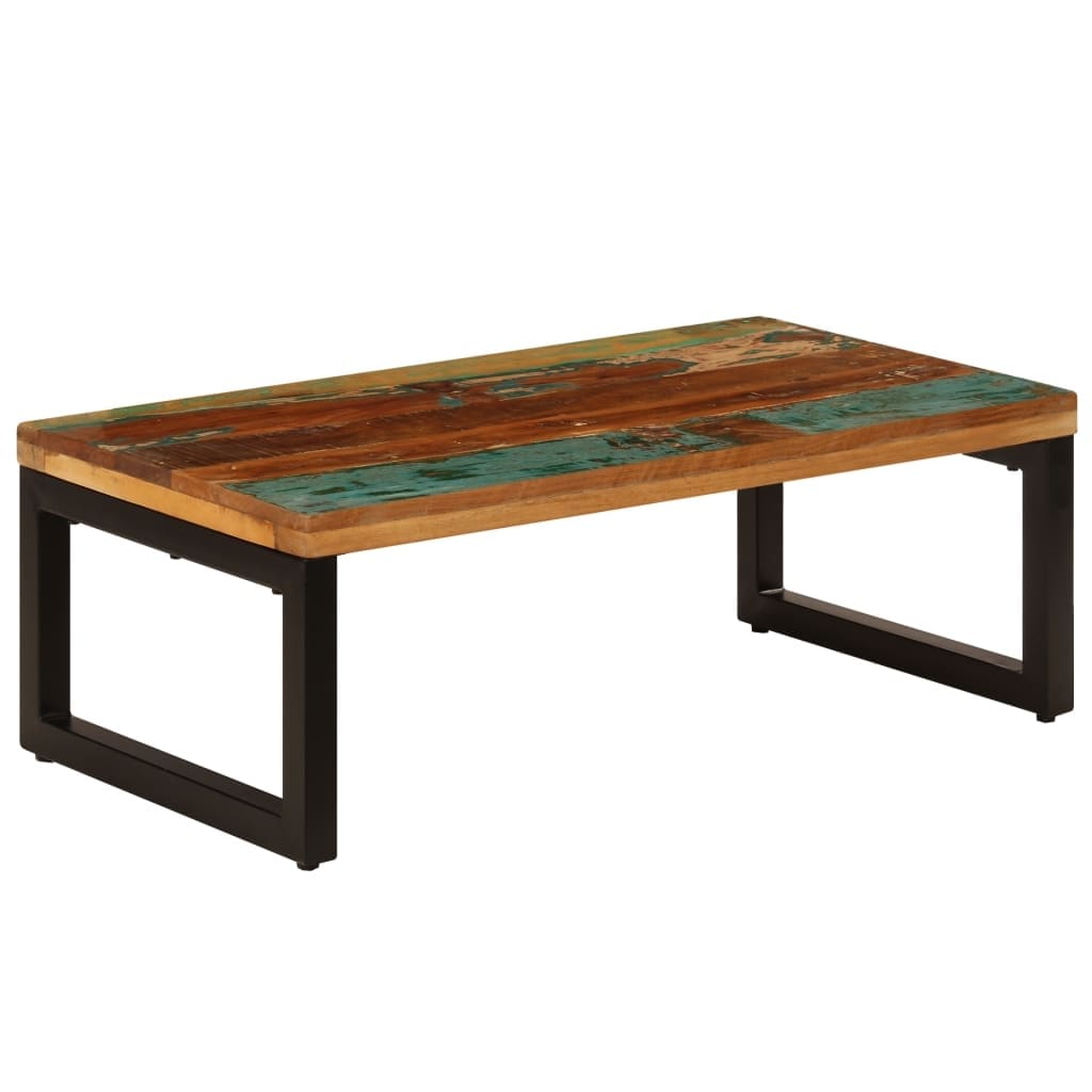 Vidaxl Coffee Table 43.3 X19.7 X13.8 Reclaimed Wood And Steel