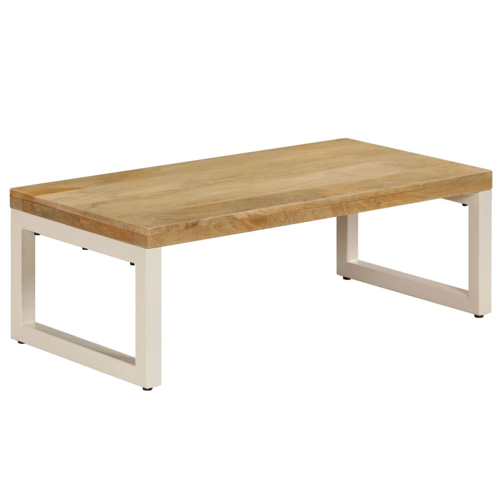 Vidaxl Coffee Table 43.3 X19.7 X13.8 Solid Mango Wood And Steel