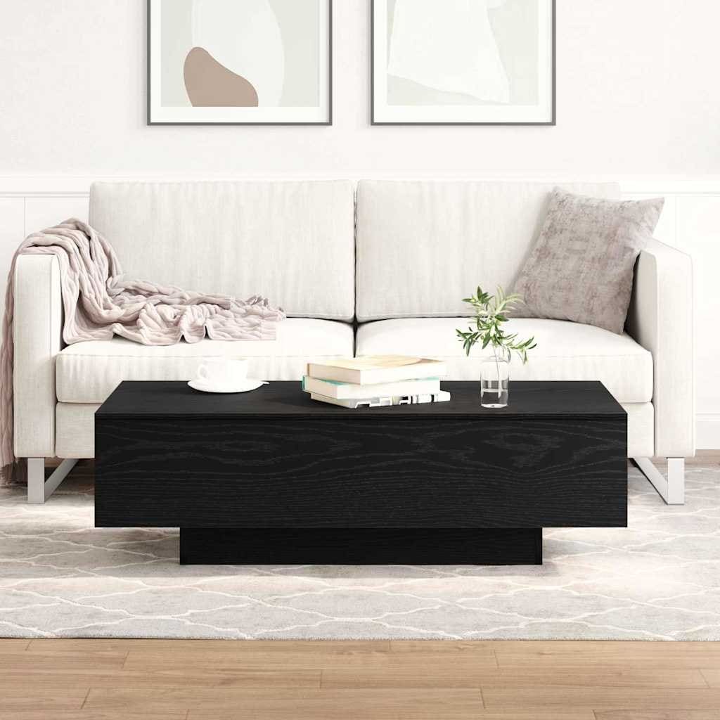 Vidaxl Coffee Table Black Oak 39.37 X 19.49 X 12.20 In Engineered Wood 39.37 X 19.49 X 12.20 In