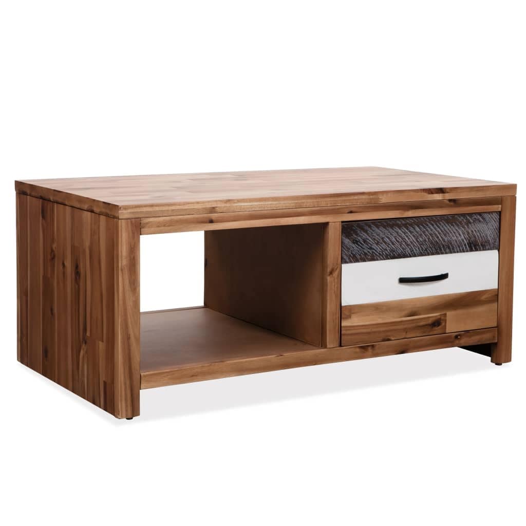 Vidaxl Coffee Table Solid Acacia Wood 35.4 X19.7 X14.8
