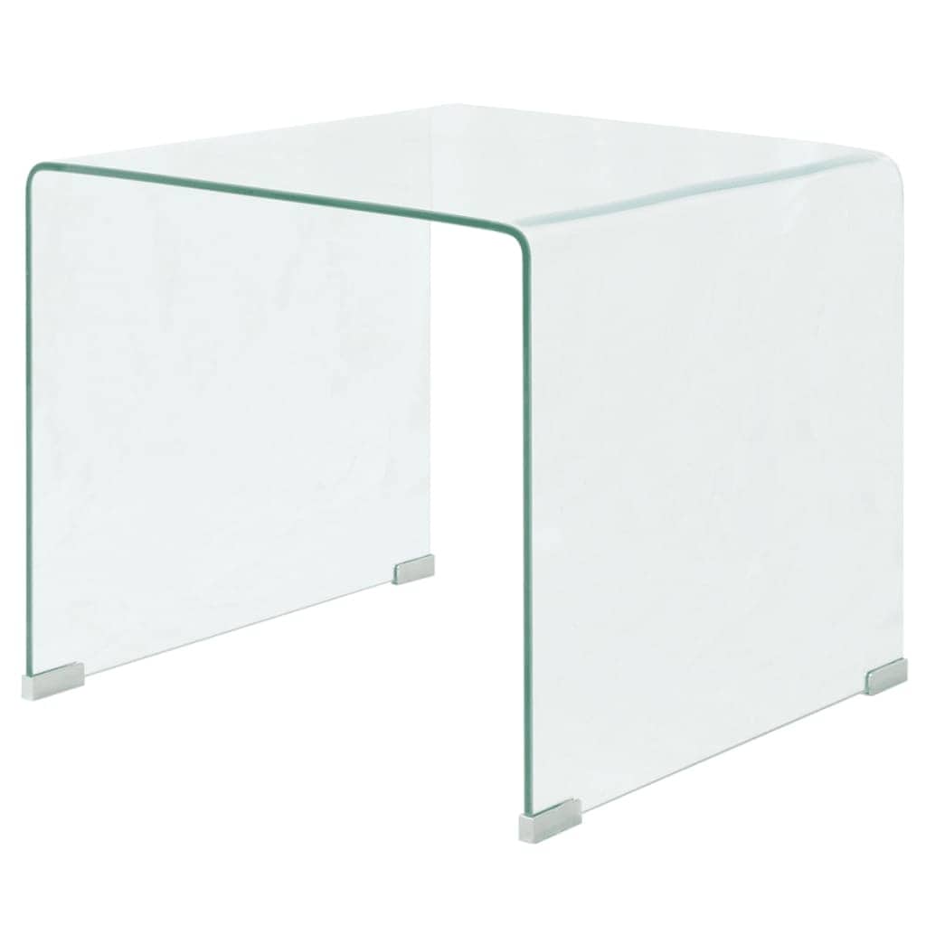 Vidaxl Coffee Table Tempered Glass 19.5 X19.7 X17.7 Clear