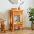 Vidaxl Console Table With Drawer Natural 19.88 X 11.81 X 29.72 In 19.88 X 11.81 X 29.72 In