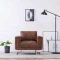 Vidaxl Cube Armchair Brown Faux Suede Leather