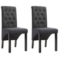 Vidaxl Dining Chairs 2 Pcs Dark Gray Fabric