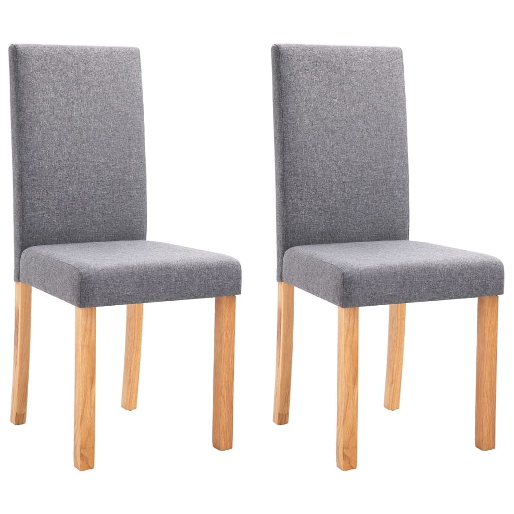 Vidaxl Dining Chairs 2 Pcs Light Gray Fabric