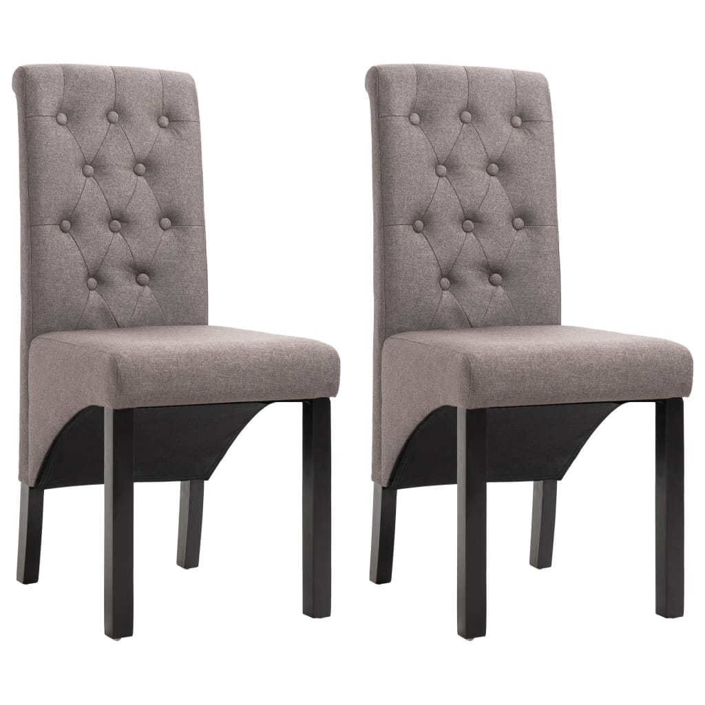 Vidaxl Dining Chairs 2 Pcs Taupe Fabric
