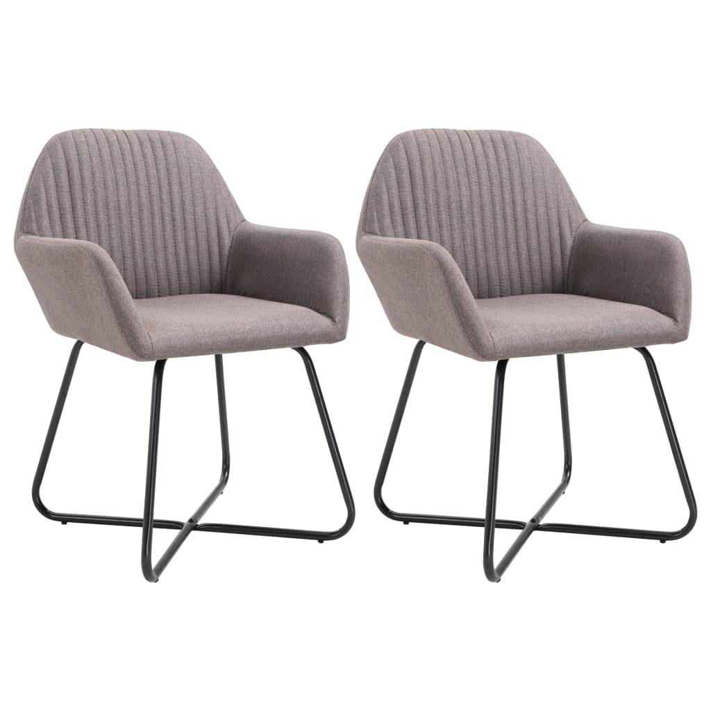 Vidaxl Dining Chairs 2 Pcs Taupe Fabric