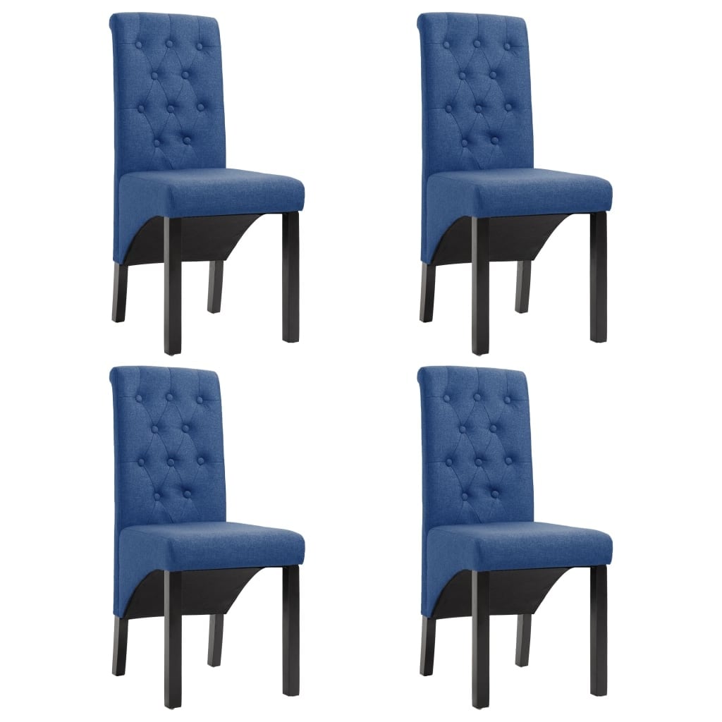 Vidaxl Dining Chairs 4 Pcs Blue Fabric