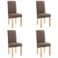 Vidaxl Dining Chairs 4 Pcs Brown Fabric