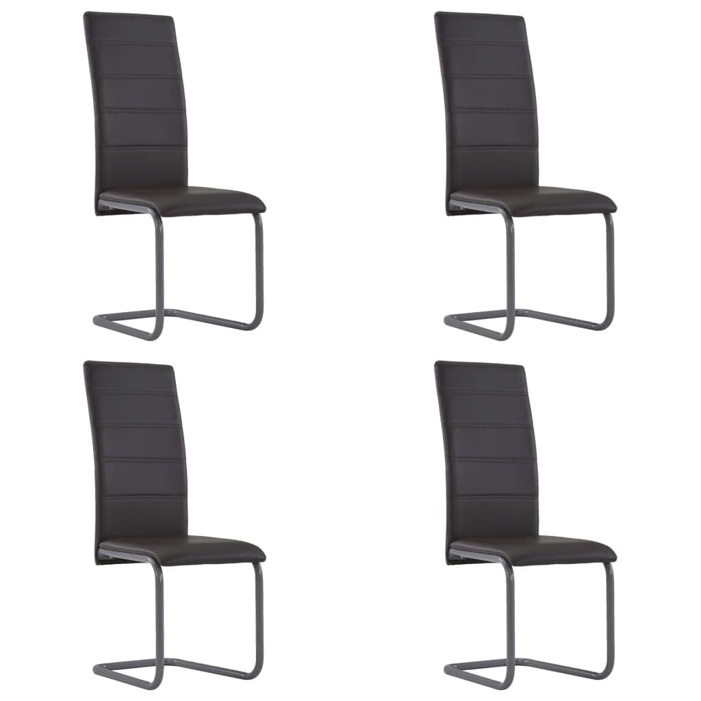 Vidaxl Dining Chairs 4 Pcs Brown Faux Leather
