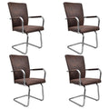 Vidaxl Dining Chairs 4 Pcs Brown Faux Suede Leather