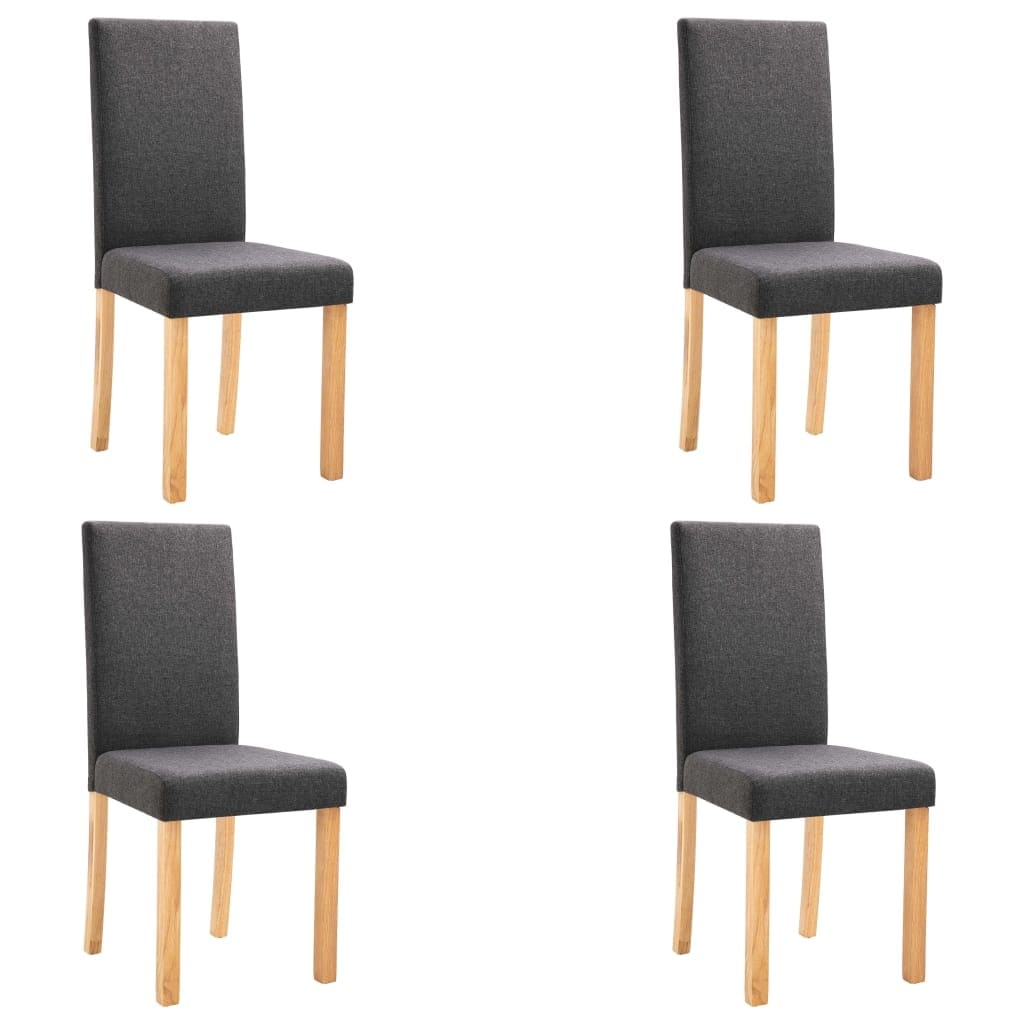 Vidaxl Dining Chairs 4 Pcs Dark Gray Fabric