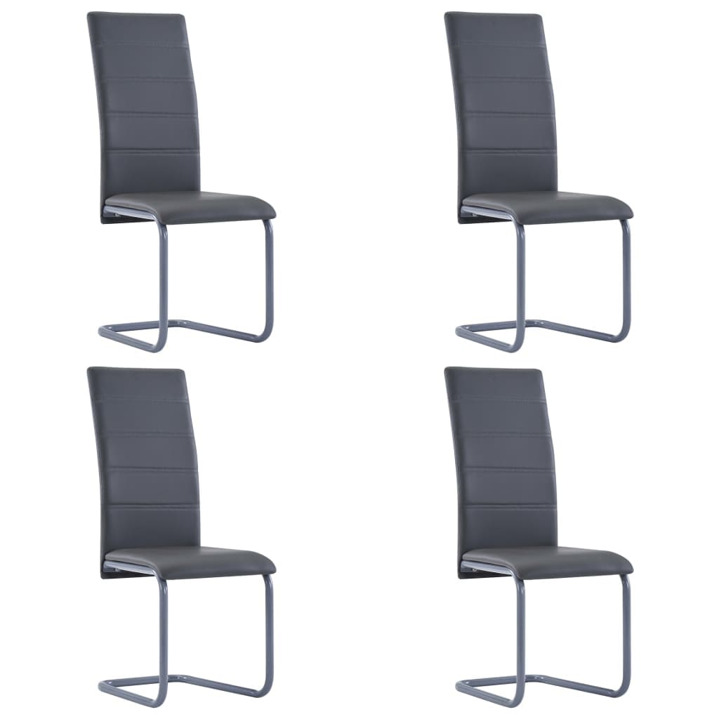 Vidaxl Dining Chairs 4 Pcs Gray Faux Leather